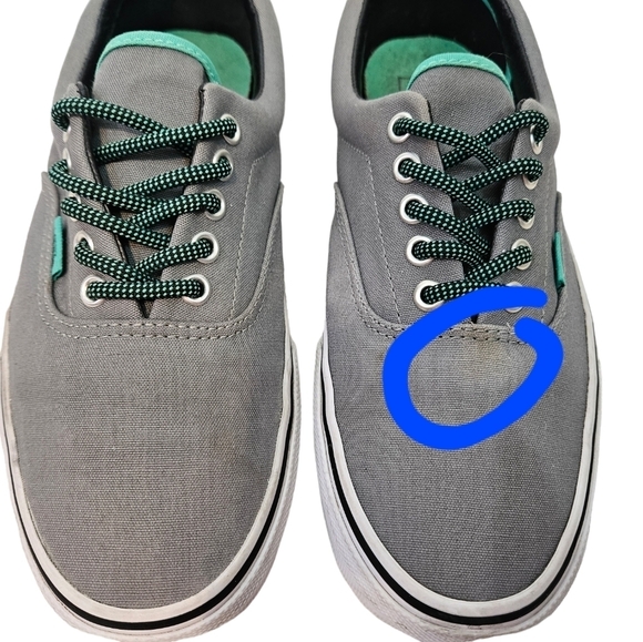 Vans Era Heel Pop Monument Gray &‎ Aqua Sneakers Size 8.5 Men's 10 Women's - Picture 3 of 11